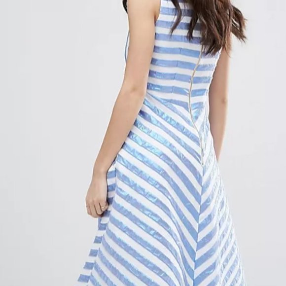 Closet London Iridescent Mermaid Stripe Dress - Picture 7 of 17